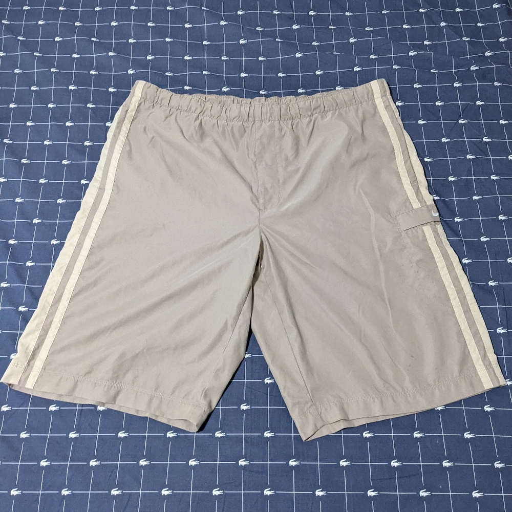 Nike Dri Fit Shorts Beige With Cream Stripes